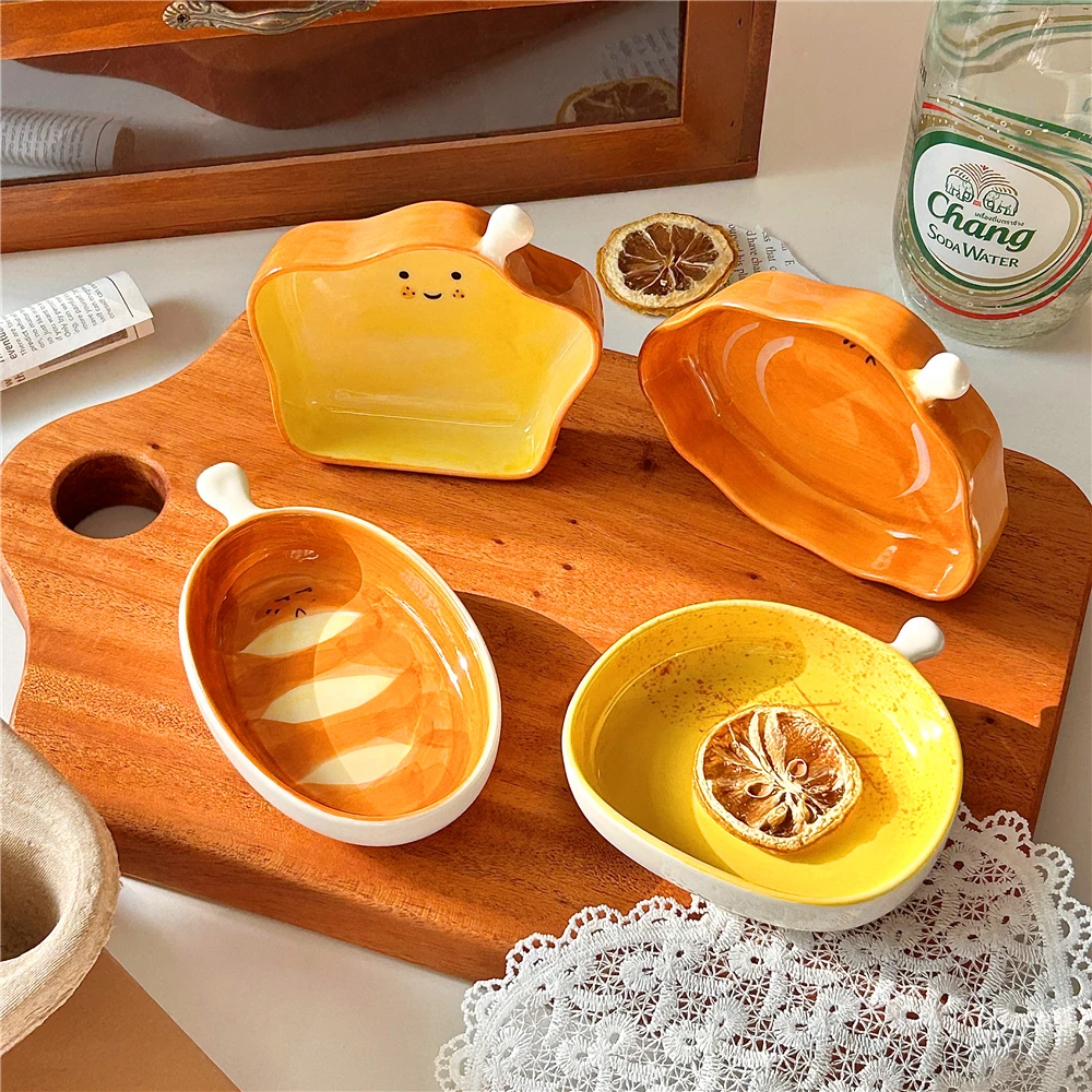Sauce Dipping Cup - Creative Bread Shaped Ceramic Dish, Small