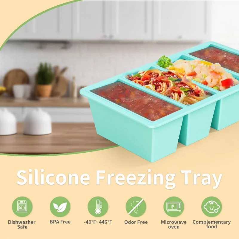 Meal Prep Frozen - 4-grid Large Strip Silicone Ice Tray