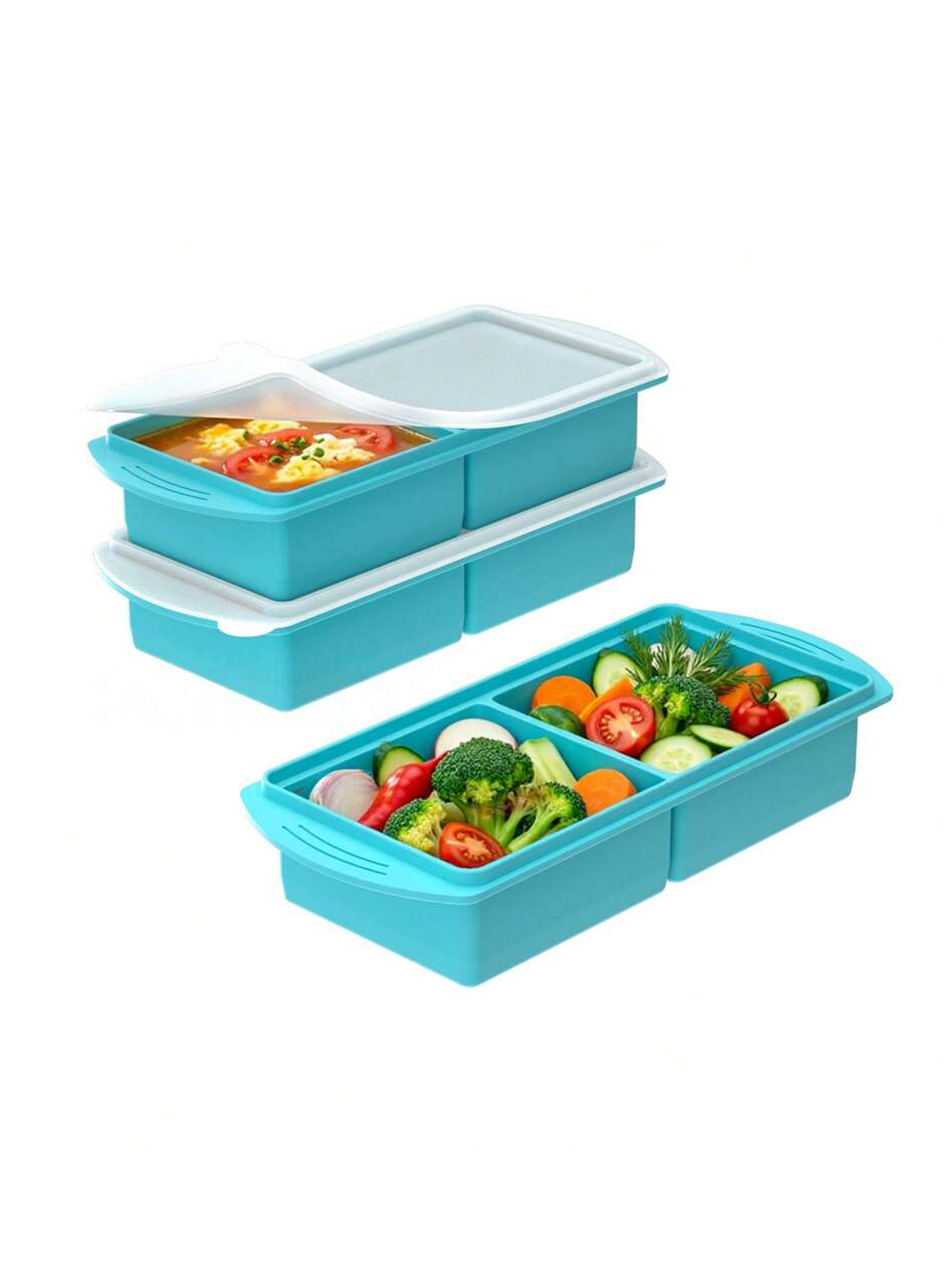 1 Silicone Ice Tray with Lid - - огляд і ціна Meal Prep Frozen