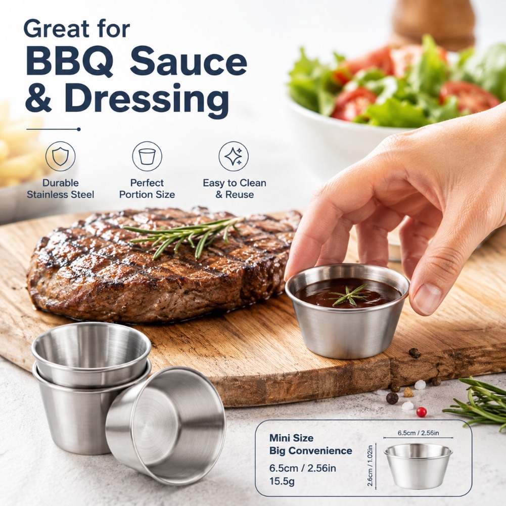Mini Stainless Steel Sauce Cup - огляд і ціна Sauce Dipping Cup