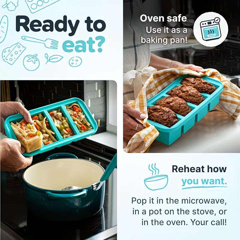 Large Capacity Silicone Tray F - огляд і ціна Meal Prep Frozen