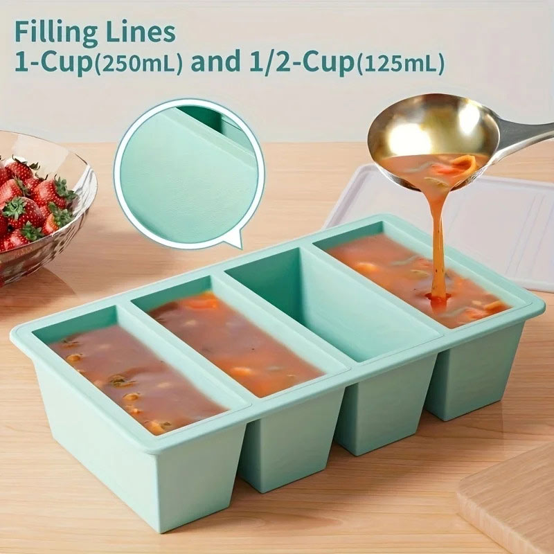 4-grid Large Strip Silicone Ic - огляд і ціна Meal Prep Frozen